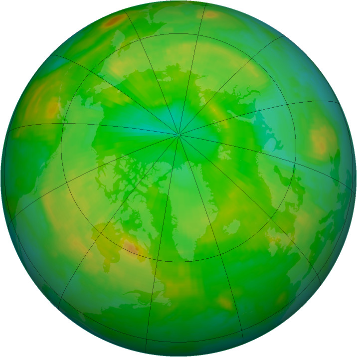 Arctic ozone map for 24 June 2000